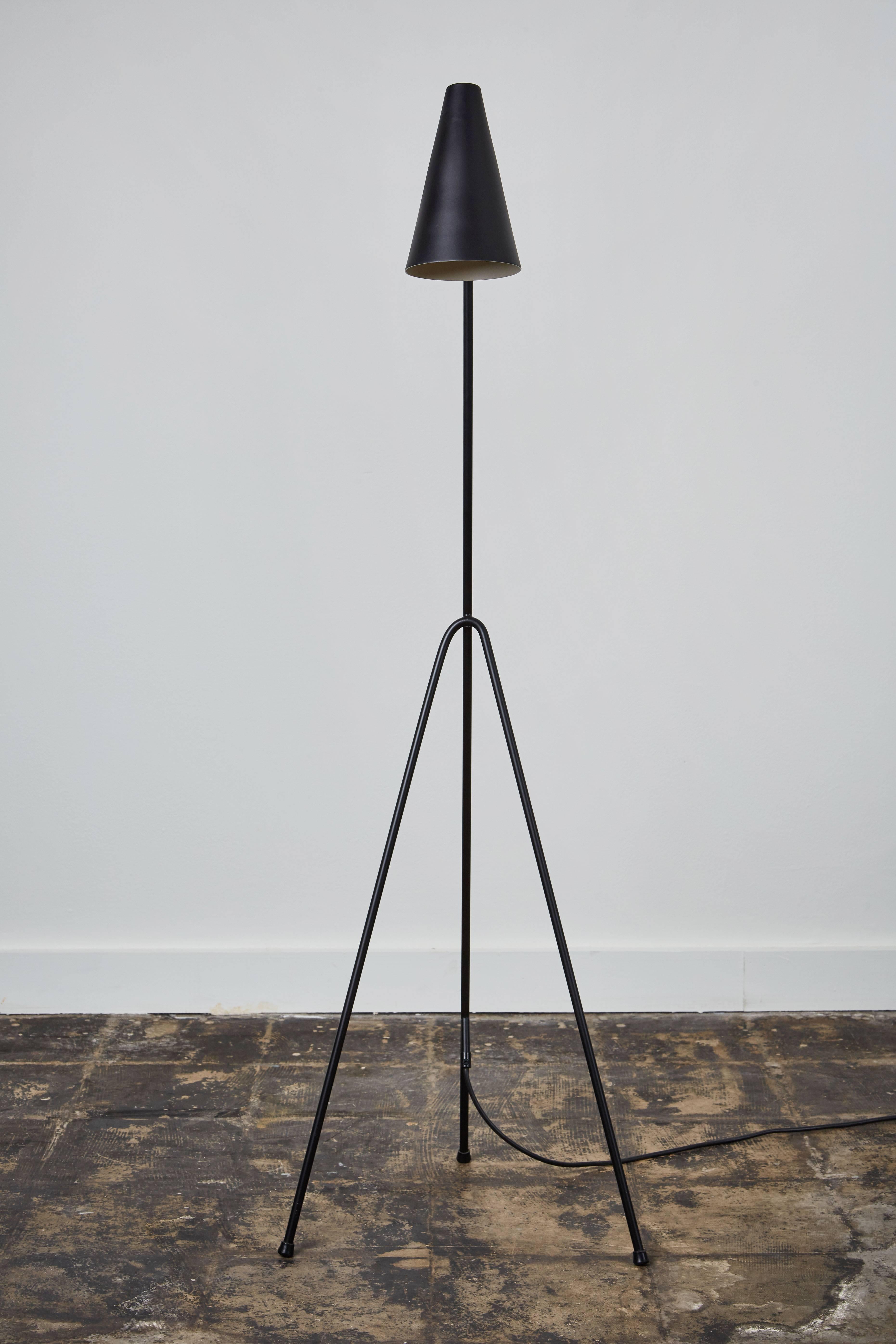 Painted Swedish Floor Lamp with Articulating Shade