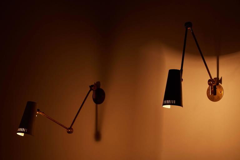 Unique Pair of Model "2024" Wall Lights by Stilnovo at 1stDibs