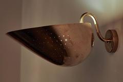 Rare Pair of Brass Perforated Sconces by Carl Axel Acking