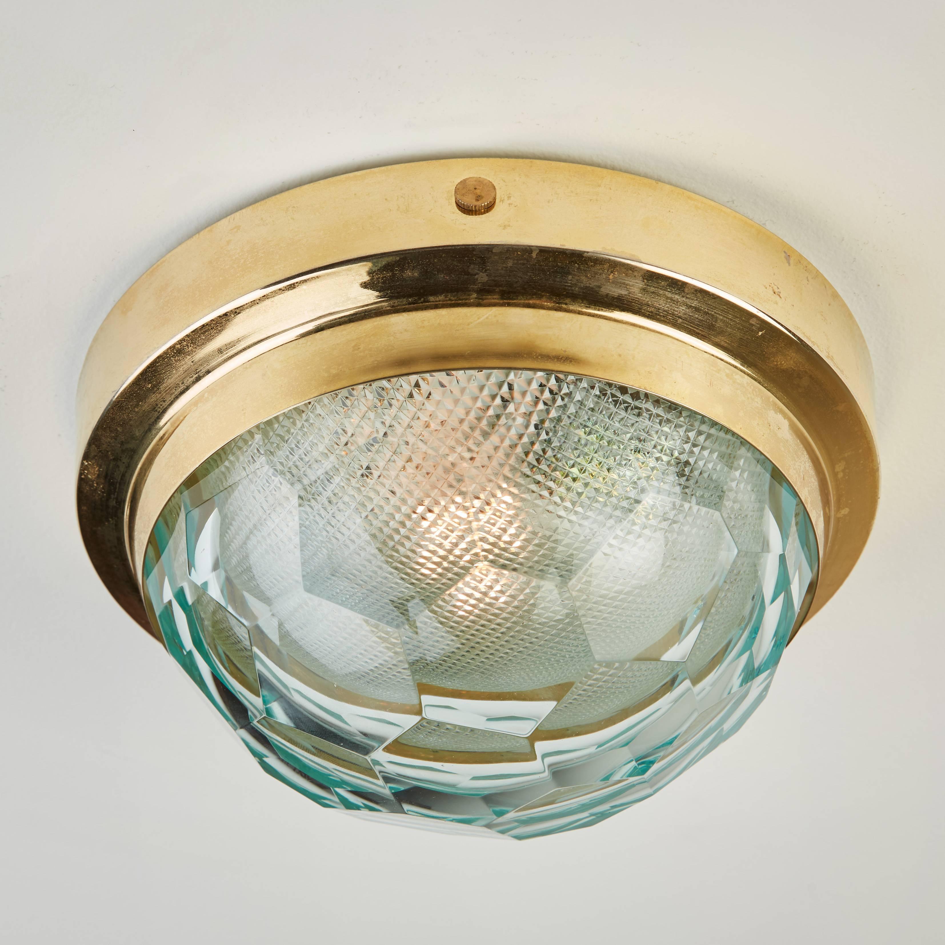 Mid-20th Century Single Small Multifaceted Italian Ceiling Light by Pia Guidetti Crippa for Lumi For Sale