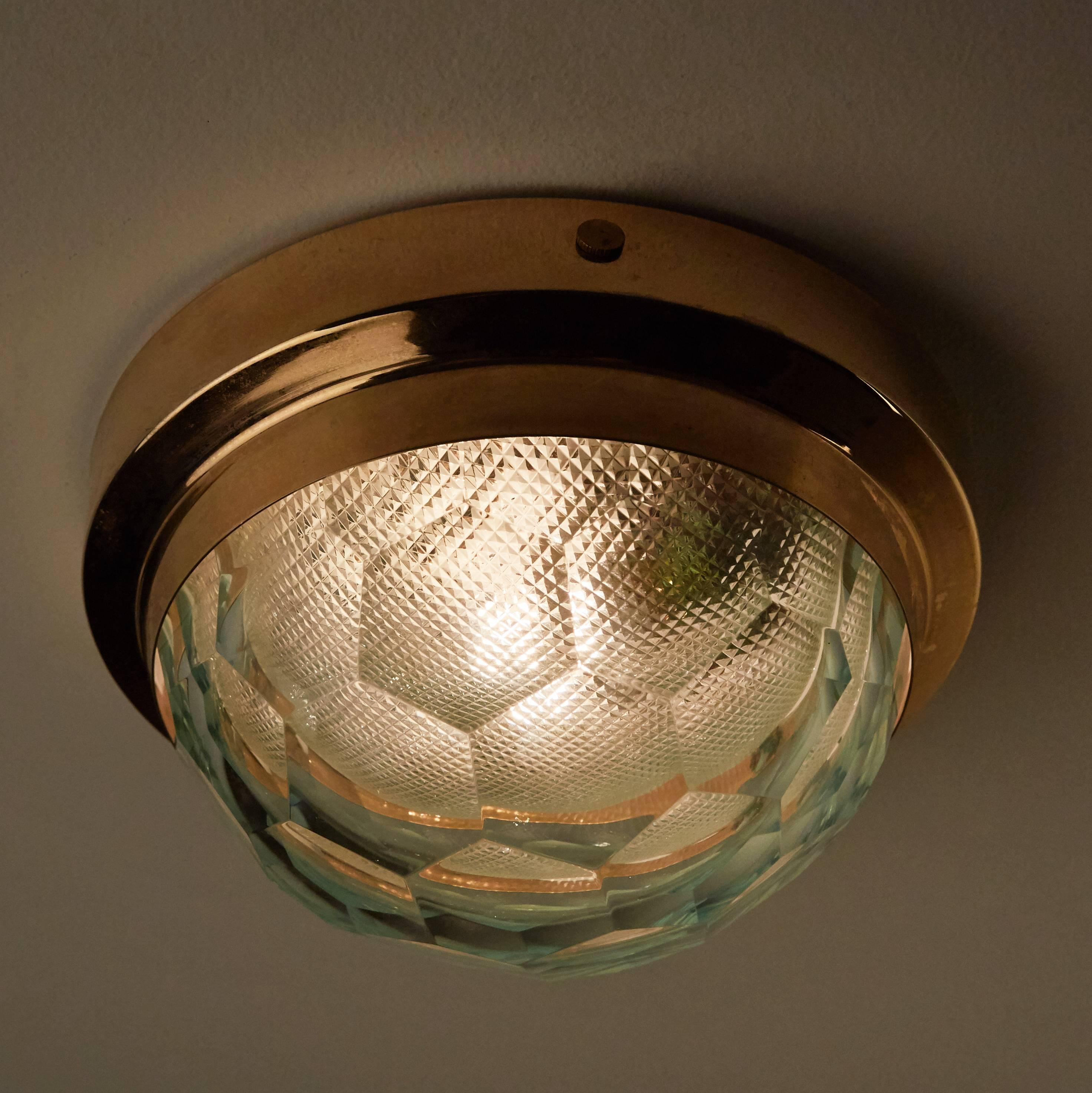 Mid-Century Modern Single Small Multifaceted Italian Ceiling Light by Pia Guidetti Crippa for Lumi For Sale