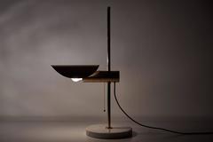 1950s Brass and Marble Italian Table Lamp with Pivoting Shade