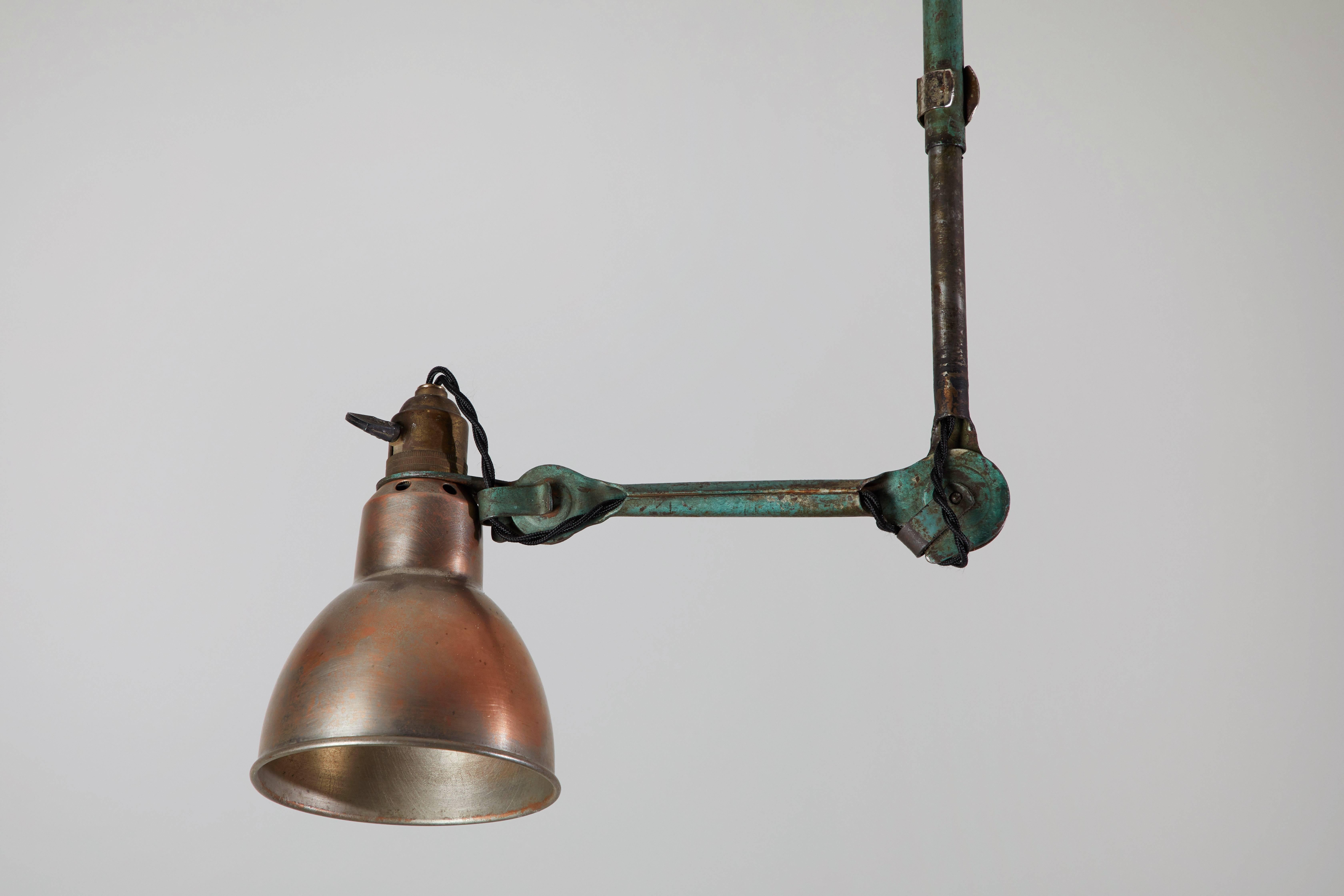 Early 20th Century Model No. 302 Adjustable Ceiling Light by Gras Ravel