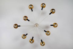 Ten-Arm Flush Mount Wall, Ceiling Light by Stilnovo