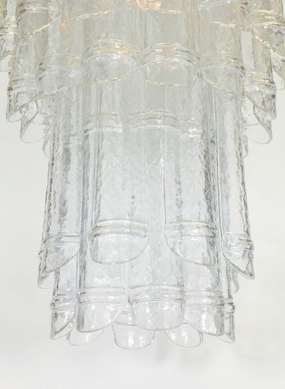 Italian Barovier Clear Glass Chandelier