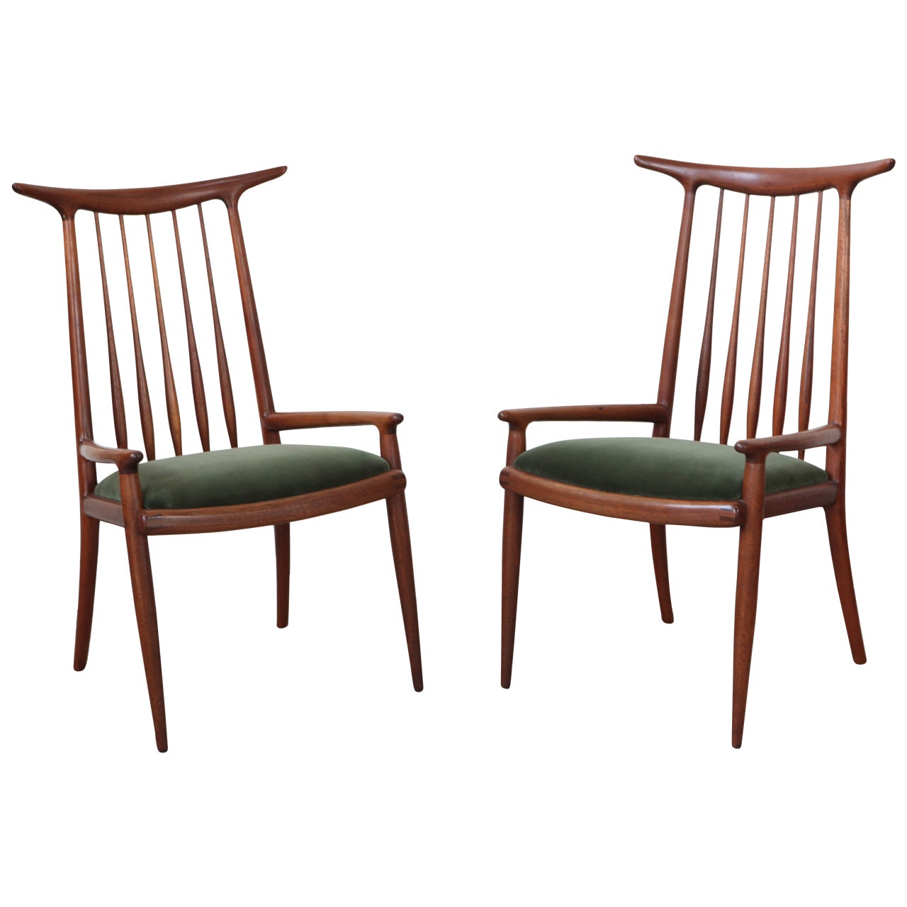 Pair of Sam Maloof Horn Back Chairs For Sale