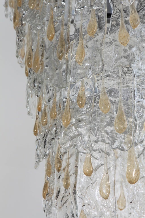 Late 20th Century Murano Glass Cascade Chandelier For Sale