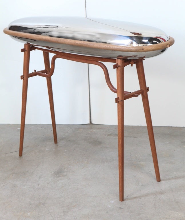 China, SA Rina table, walnut and stainless steel, 2011.