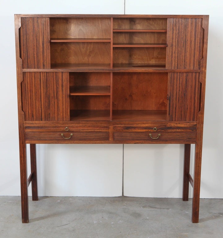 Mid-20th Century Ole Wanscher Tambour Cabinet For Sale
