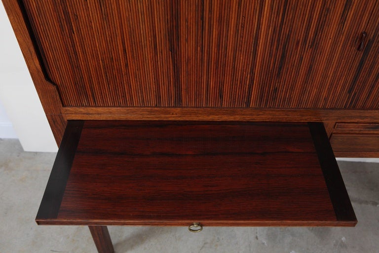 Rosewood Ole Wanscher Tambour Cabinet For Sale