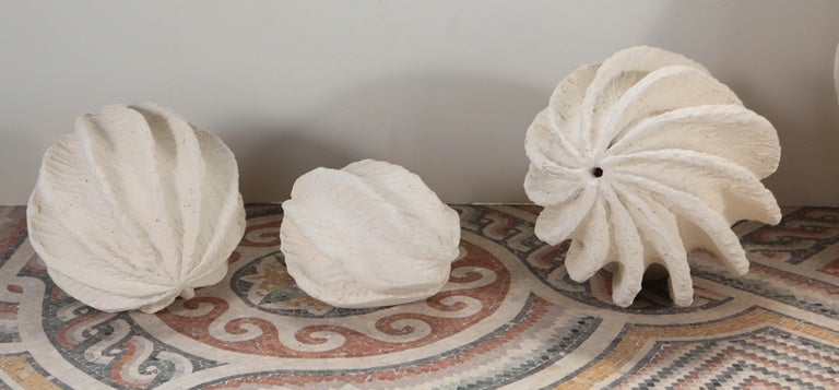 Joann Patterson scalloped form sculptures, set of three.