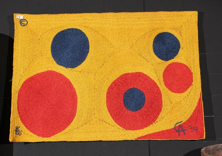 After Alexander Calder Fiber Wall Hanging, 'Sun'