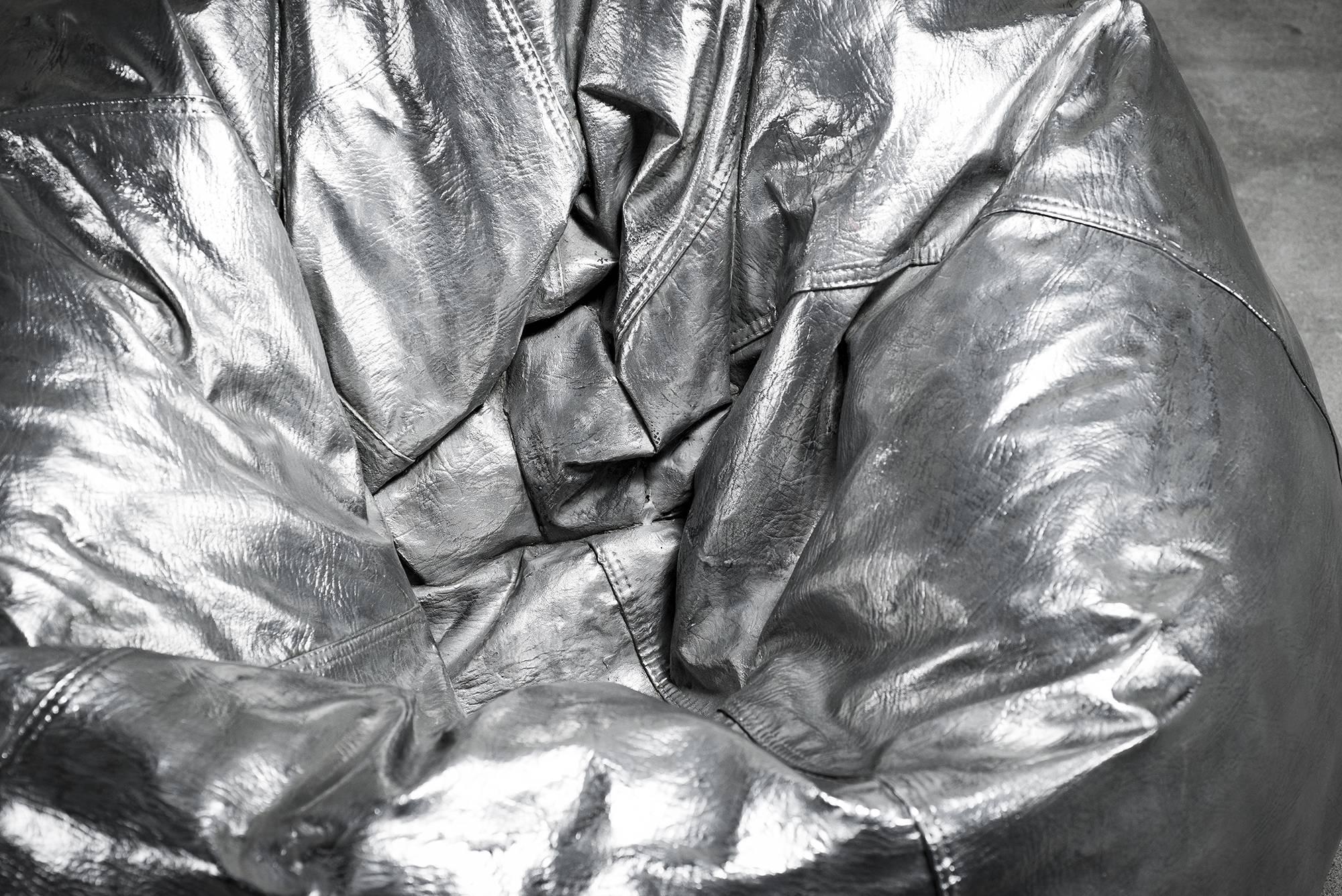 Stainless steel beanbag chair sculpture by Cheryl Ekstrom In Excellent Condition In Los Angeles, CA