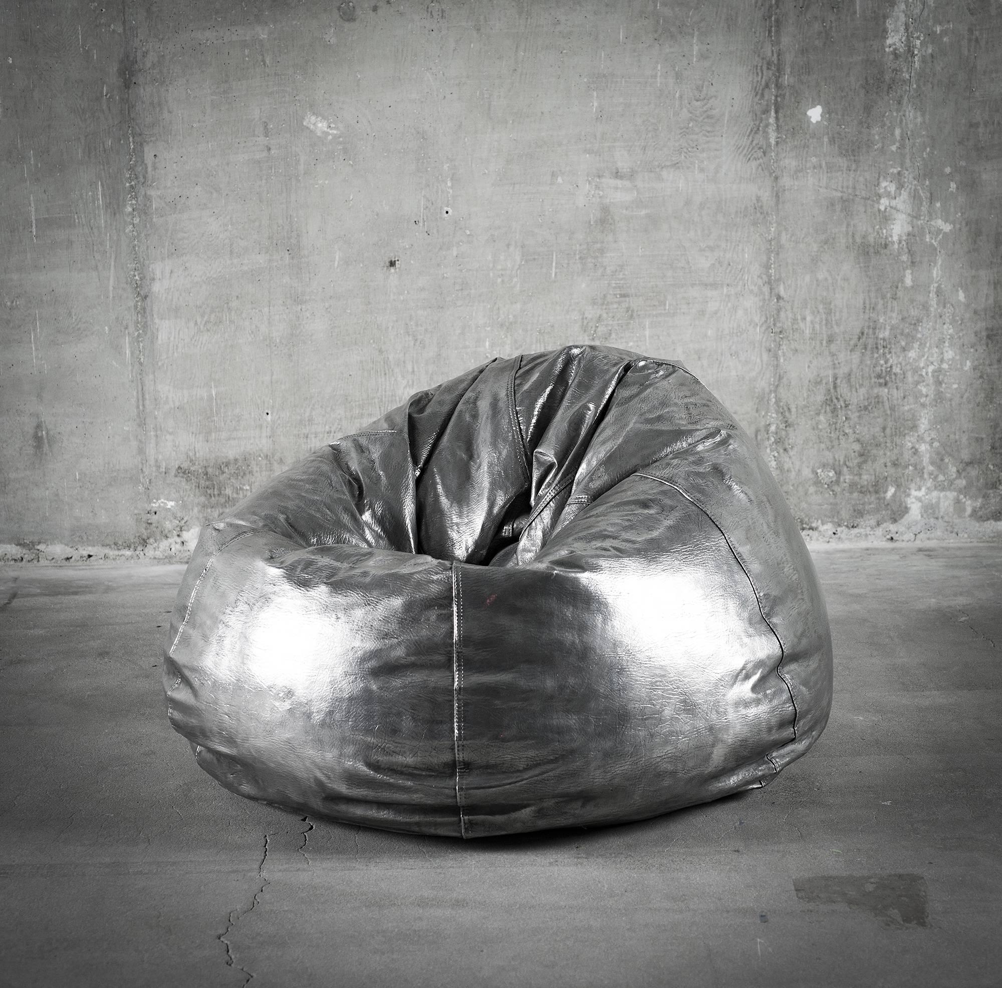 Contemporary Stainless steel beanbag chair sculpture by Cheryl Ekstrom