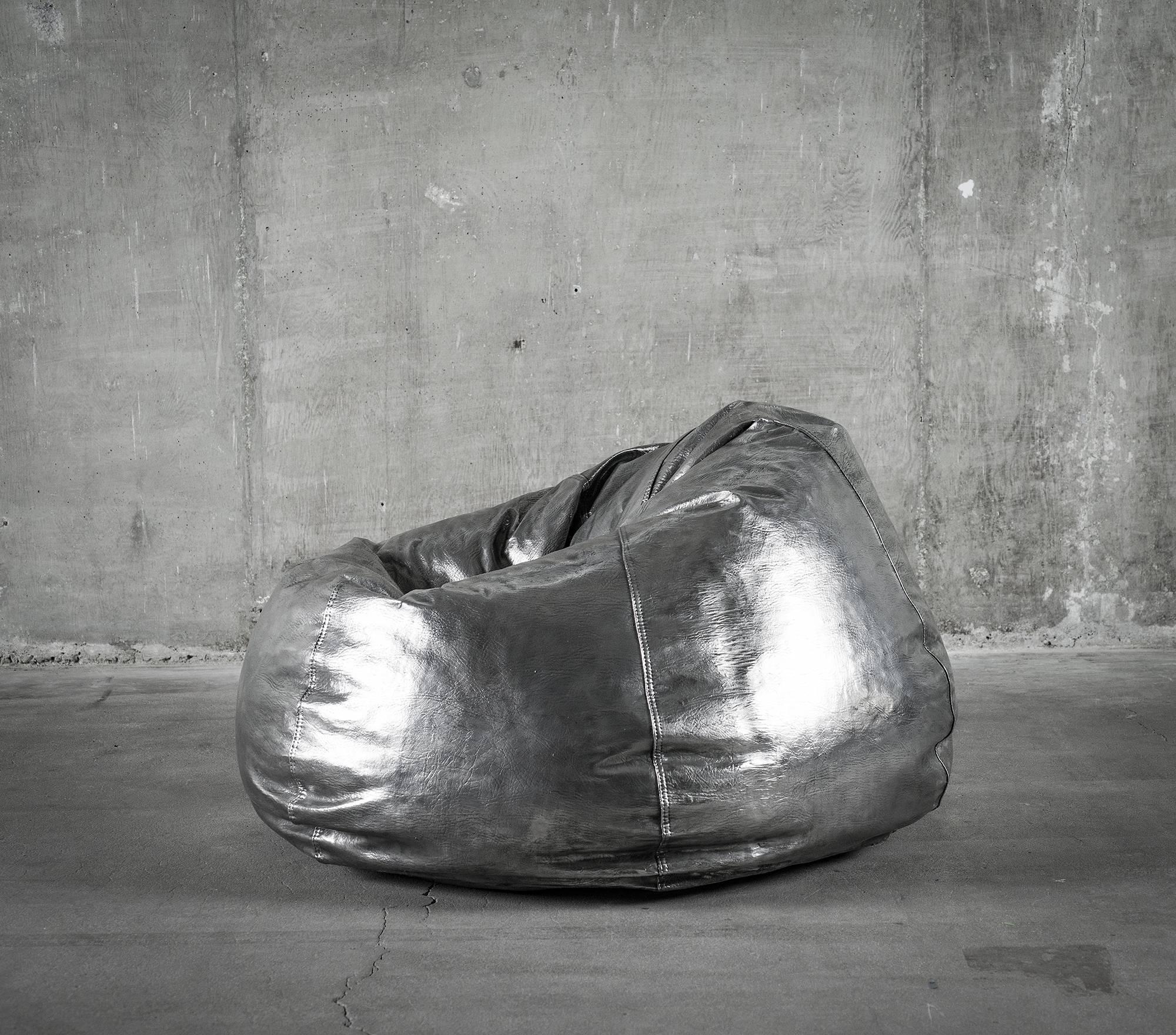 Stainless Steel Stainless steel beanbag chair sculpture by Cheryl Ekstrom