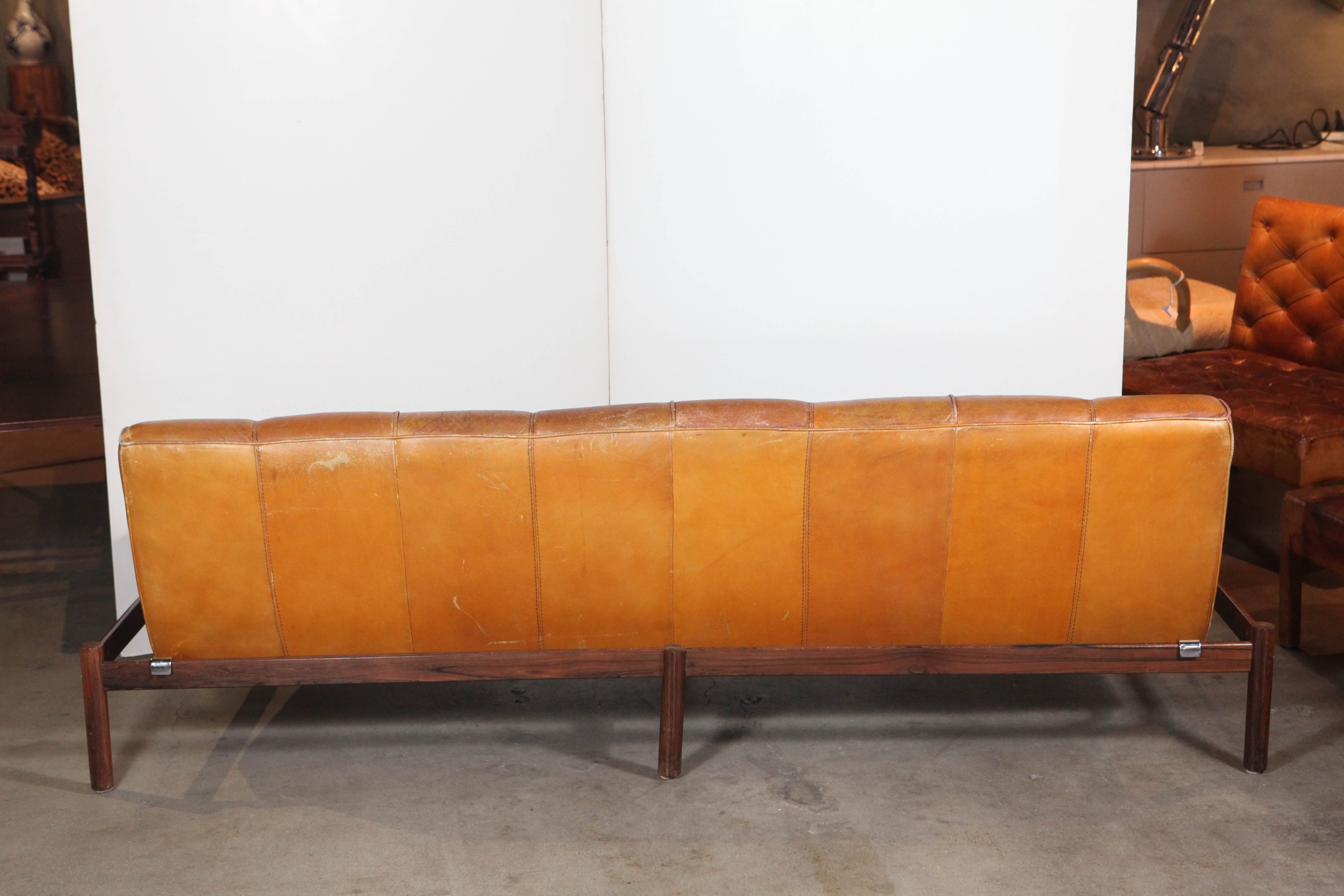 Leather Danish Sofa For Sale