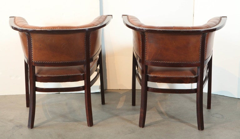 Set of Three Josef Hoffman Viennese in Cohai Style In Good Condition For Sale In Los Angeles, CA