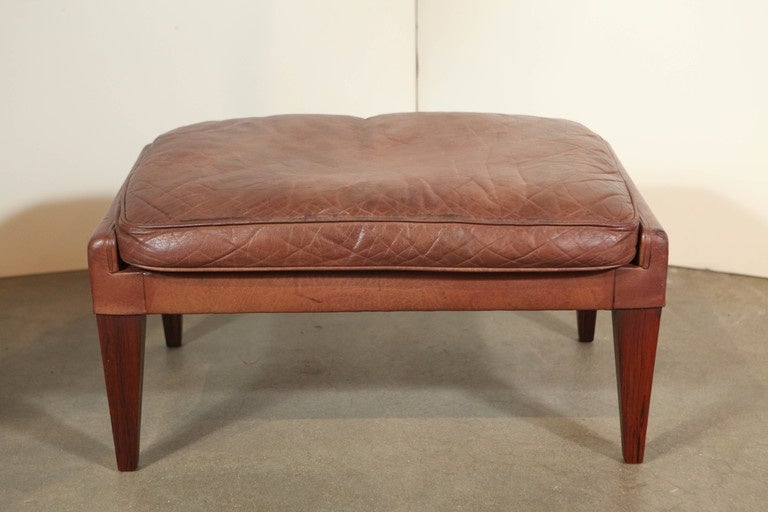 Illum Wikkeiso Brown Leather Armchair and Ottoman 2