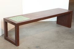 Enameled Metal and Green Tile Coffee Table Enameled Metal and Green Tile Coffee Table