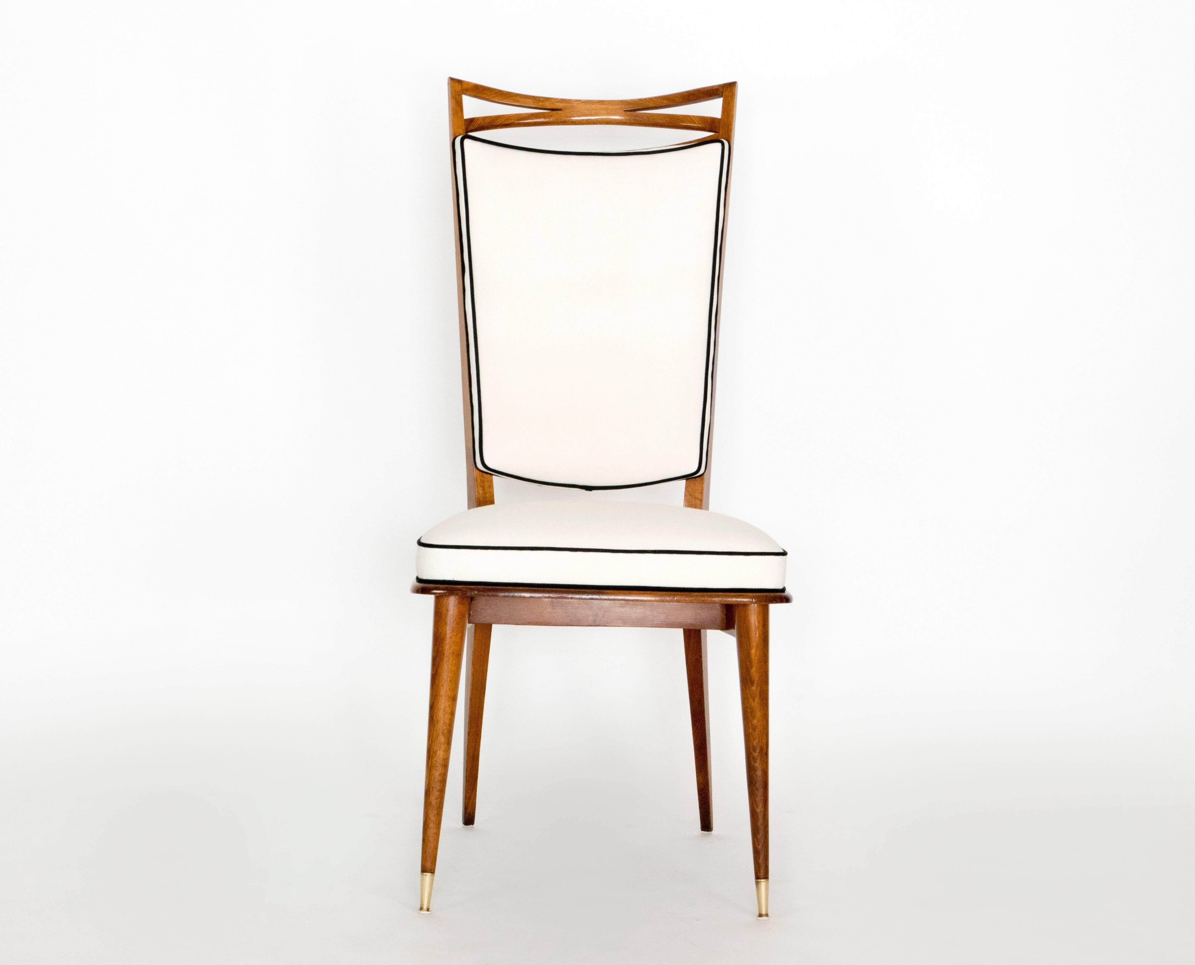 Mid-Century Modern Set of Six French Mid-Century Dining Chairs