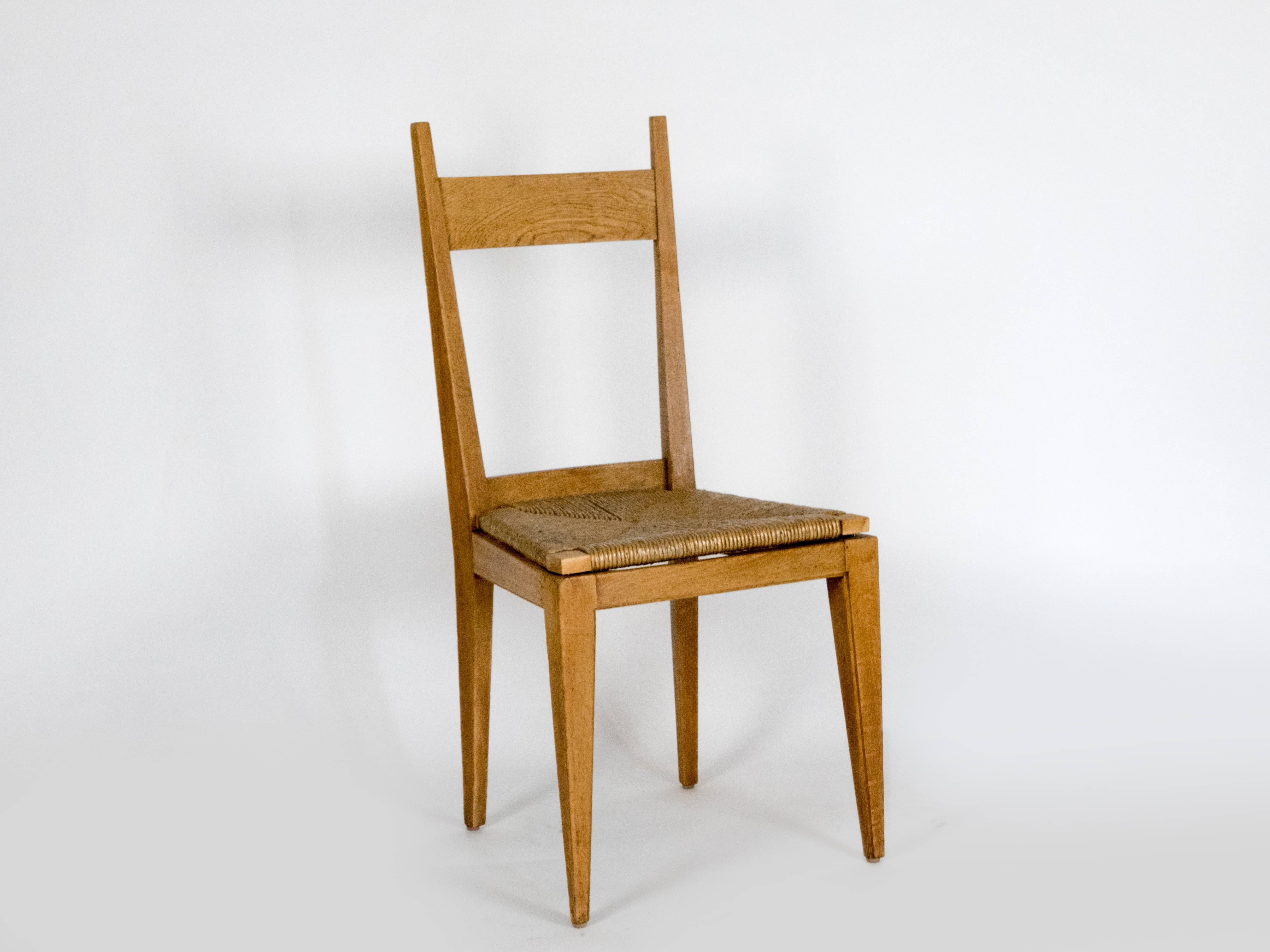 French Seat of Six Oak Dining Chairs