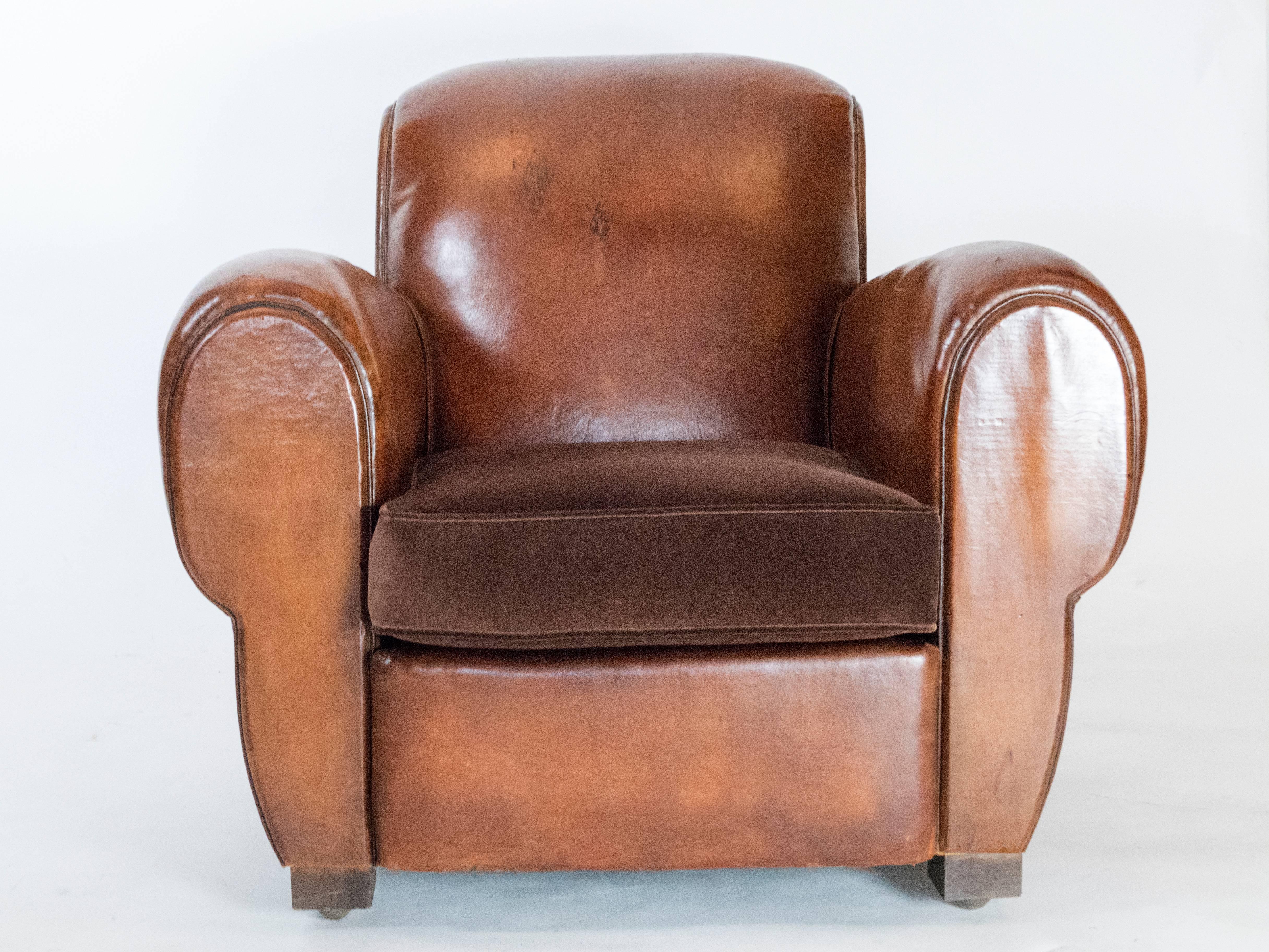 Mid-20th Century Pair of French Club Chairs