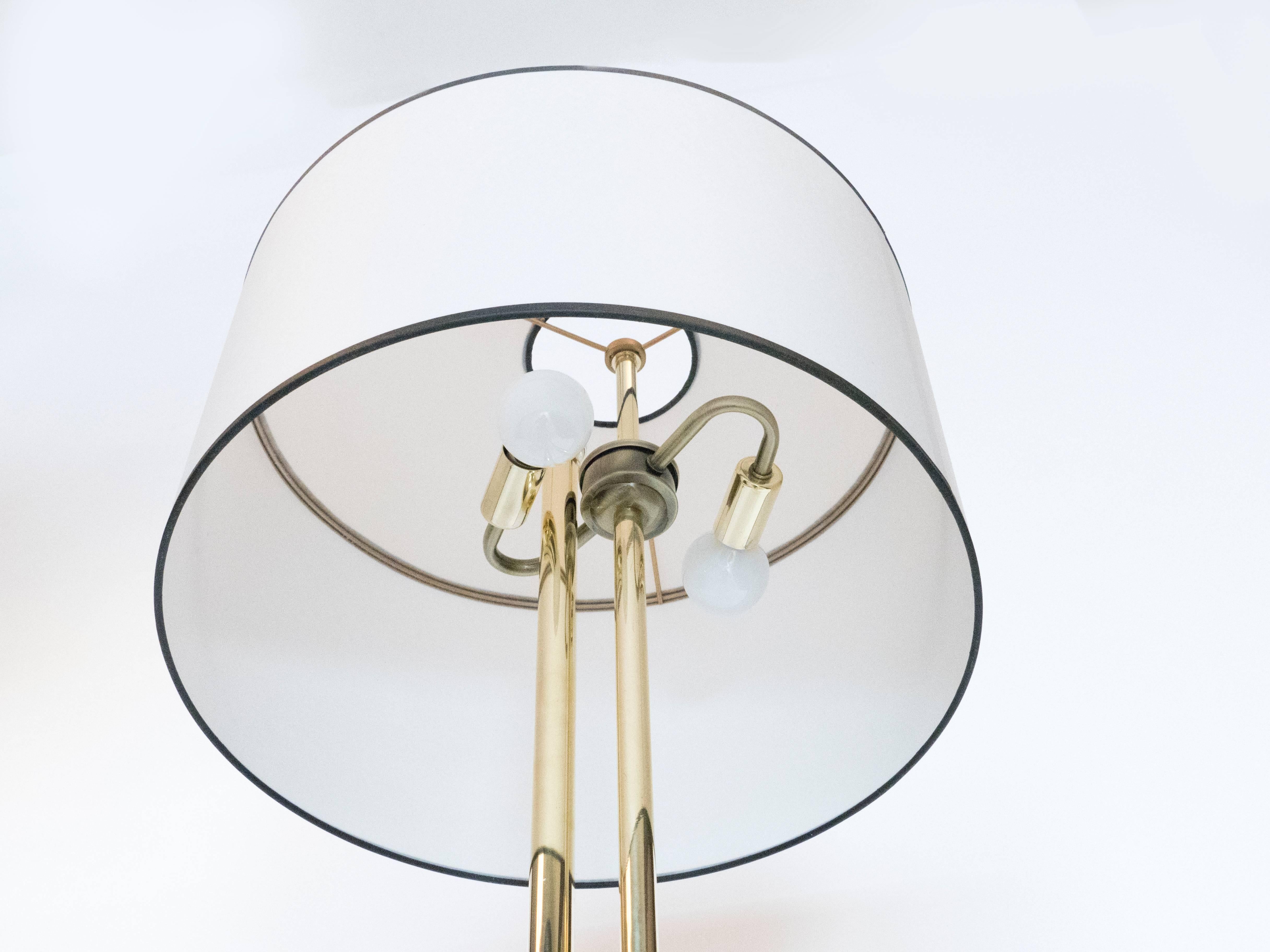 Brass Pair of Adjustable French Floor Lamps