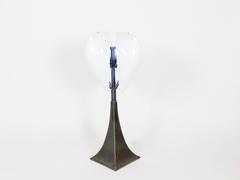 tischleuchte "Limoges" aus Porzellan und gebürstetem Stahl 'Limited Edition'