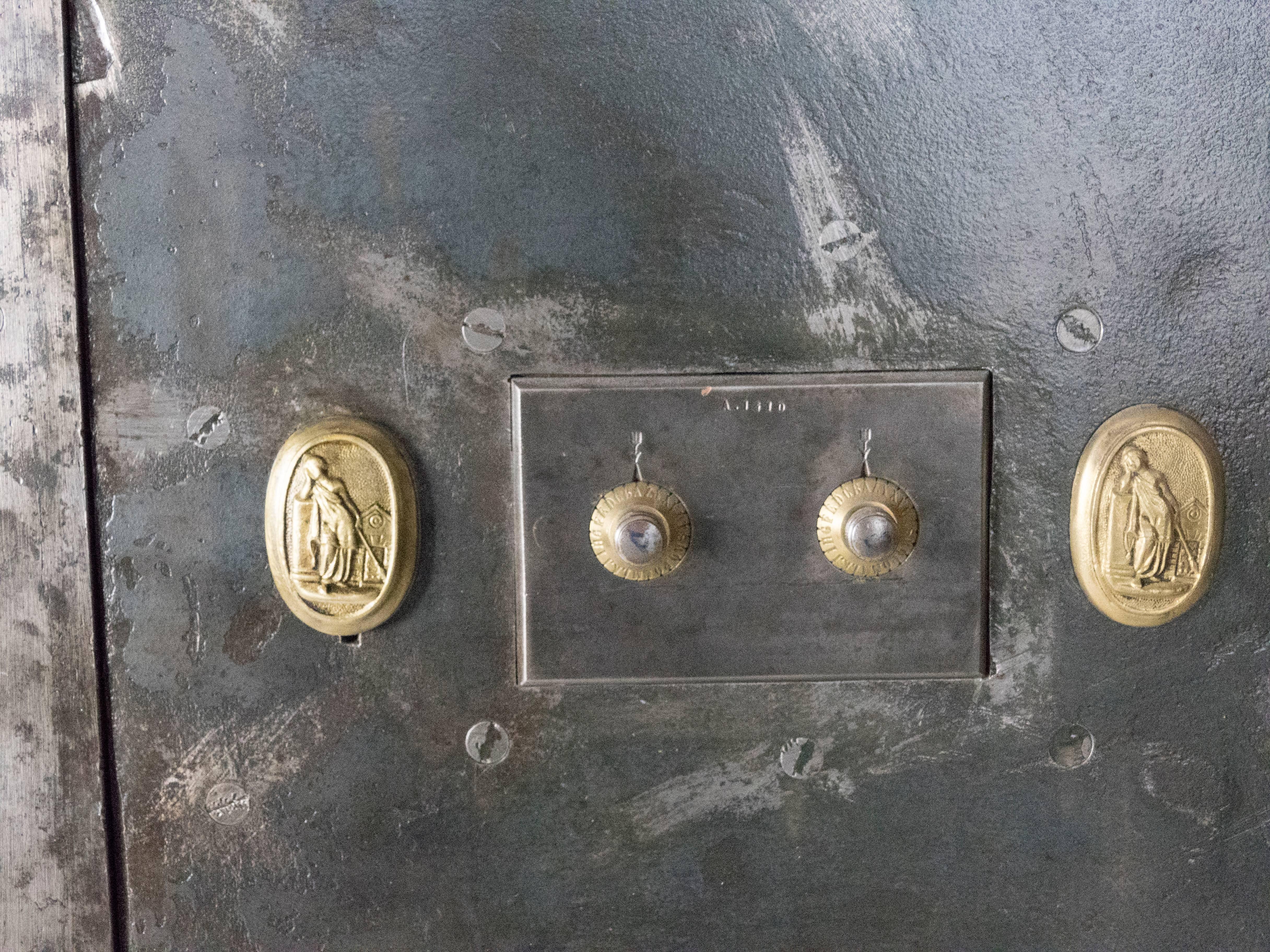 Brass French Steel Safe by H. Dorval
