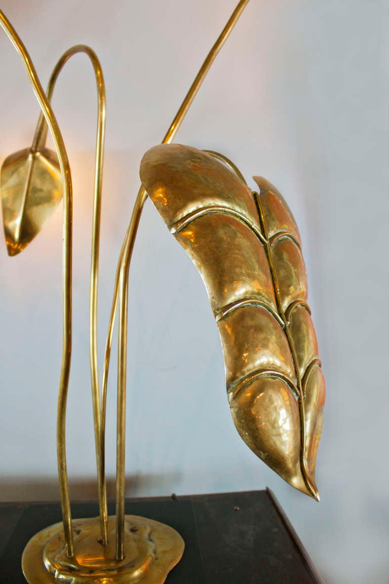 Mid-Century Modern Brass Table Lamp by Maison Charles
