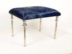Pair of Sorgue Stools White Bronze