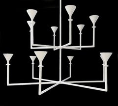 Plaster of Paris, Large Scale Uplight Chandelier, Vincennes Royal