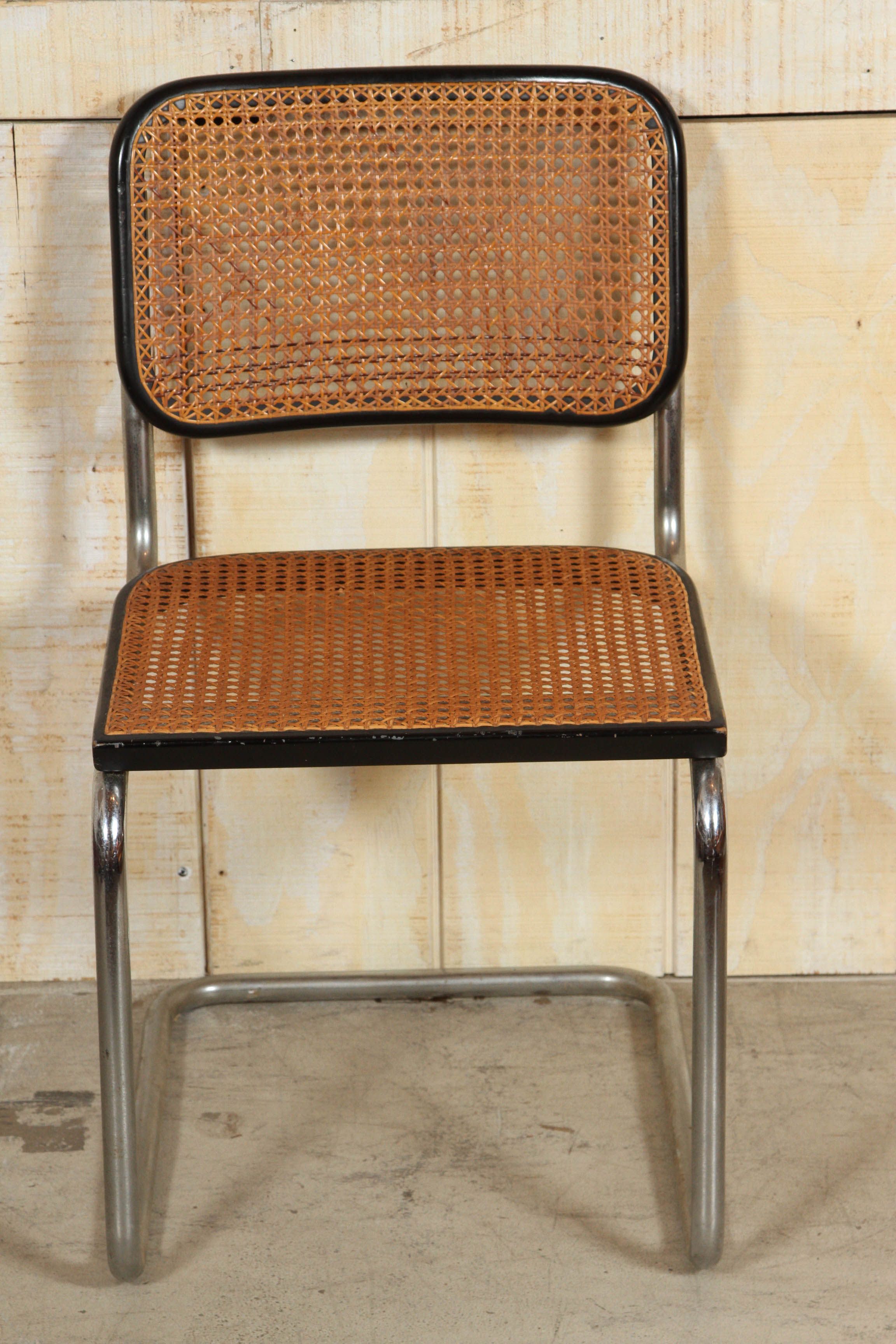 Mid-Century Modern Set of Cesca Side Chairs by Marcel Breuer