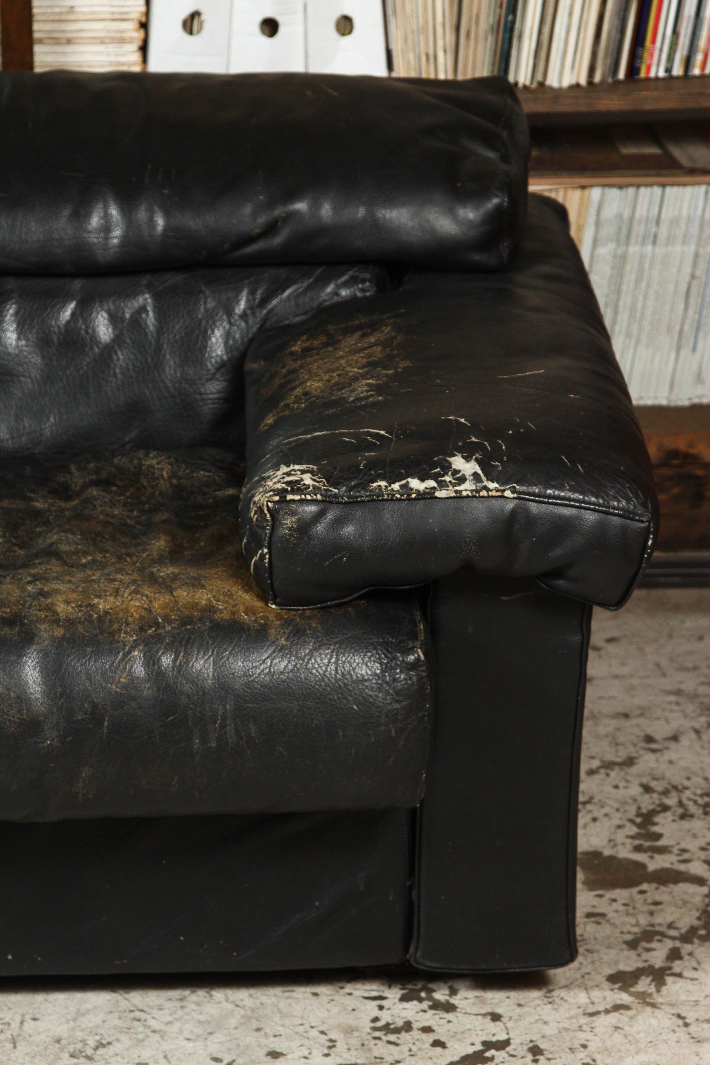 Leather Afra and Tobia Scarpa Erasmo Sofa For Sale