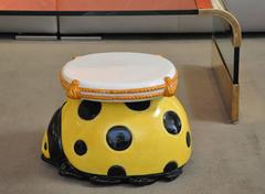 Italian Glazed Ceramic Ladybug Stool/Table