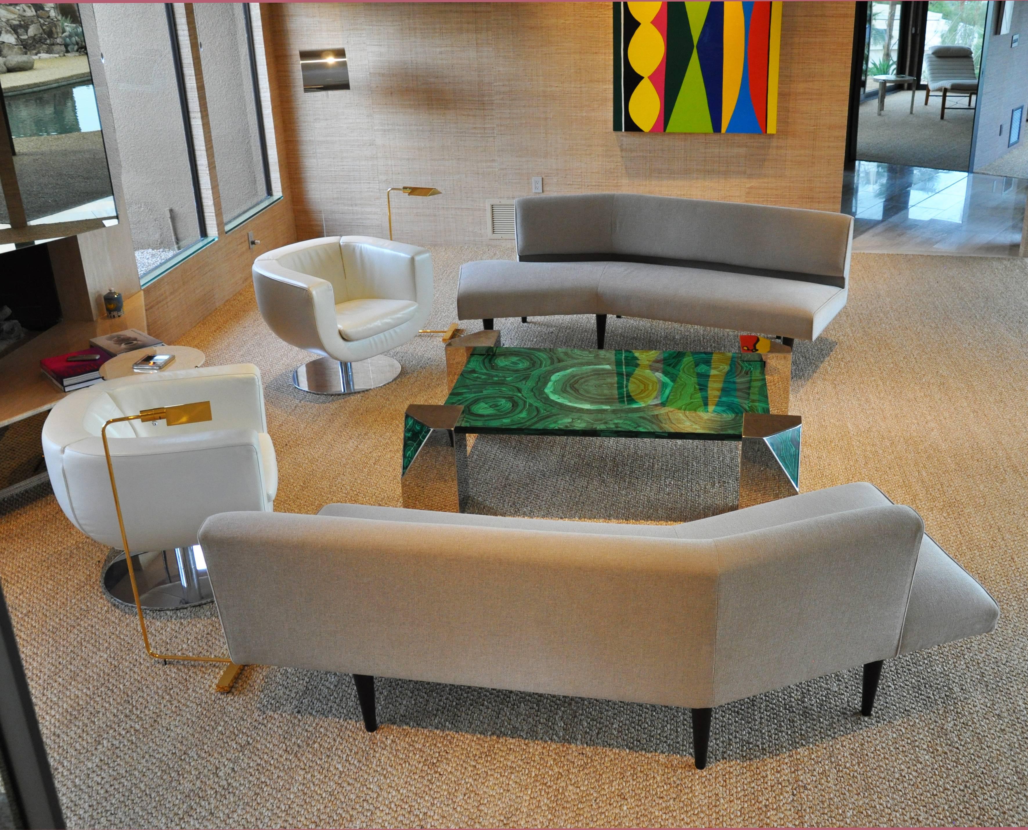 Mid-Century Modern Edward Wormley for Dunbar, Pair of Wing Shaped Unit Sofas