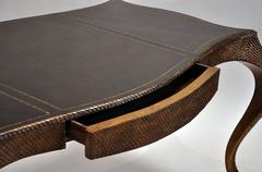 Leather Top Desk with Single Drawer