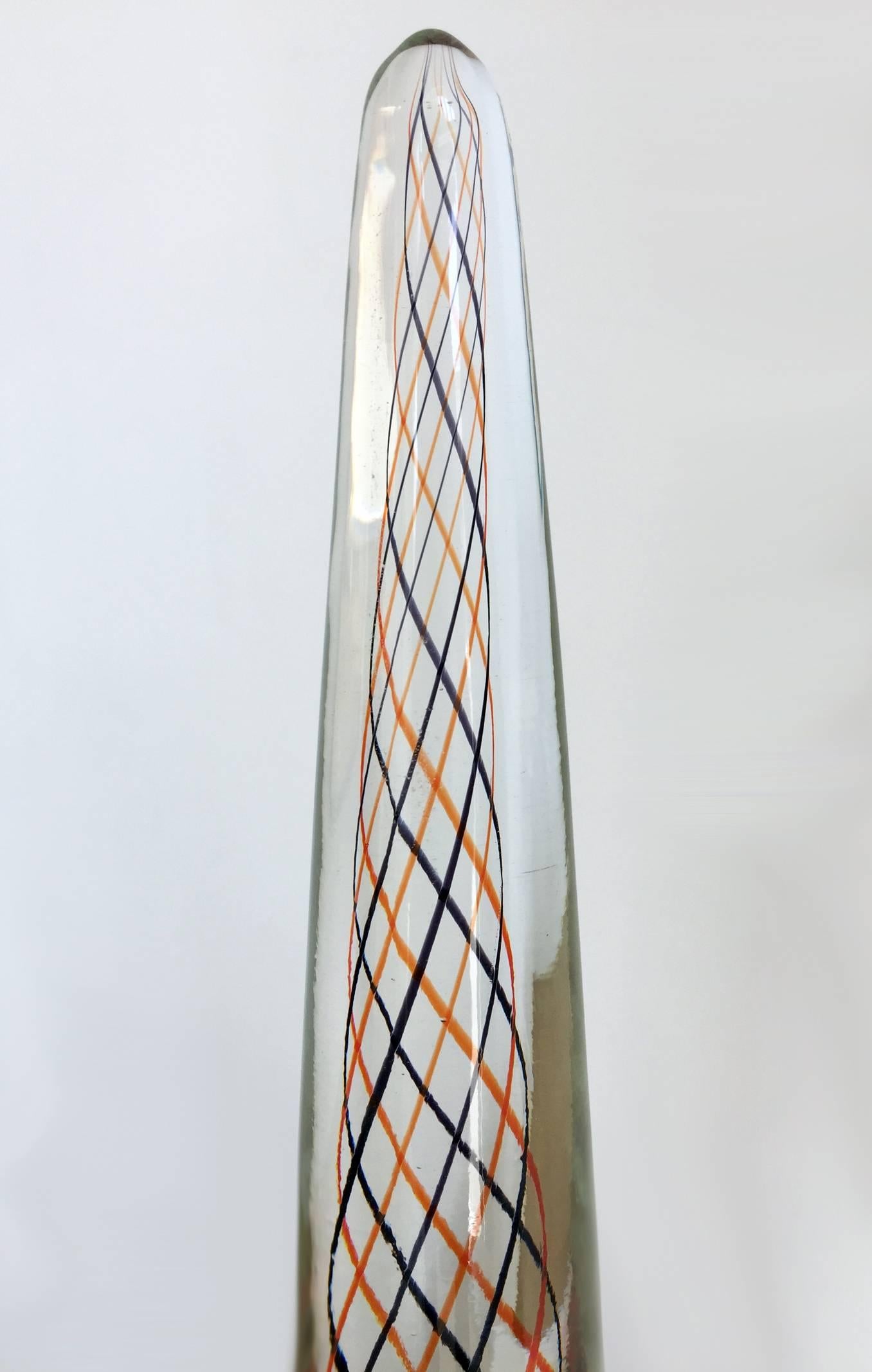 Hand-Crafted Venini, Murano Glass Obelisk