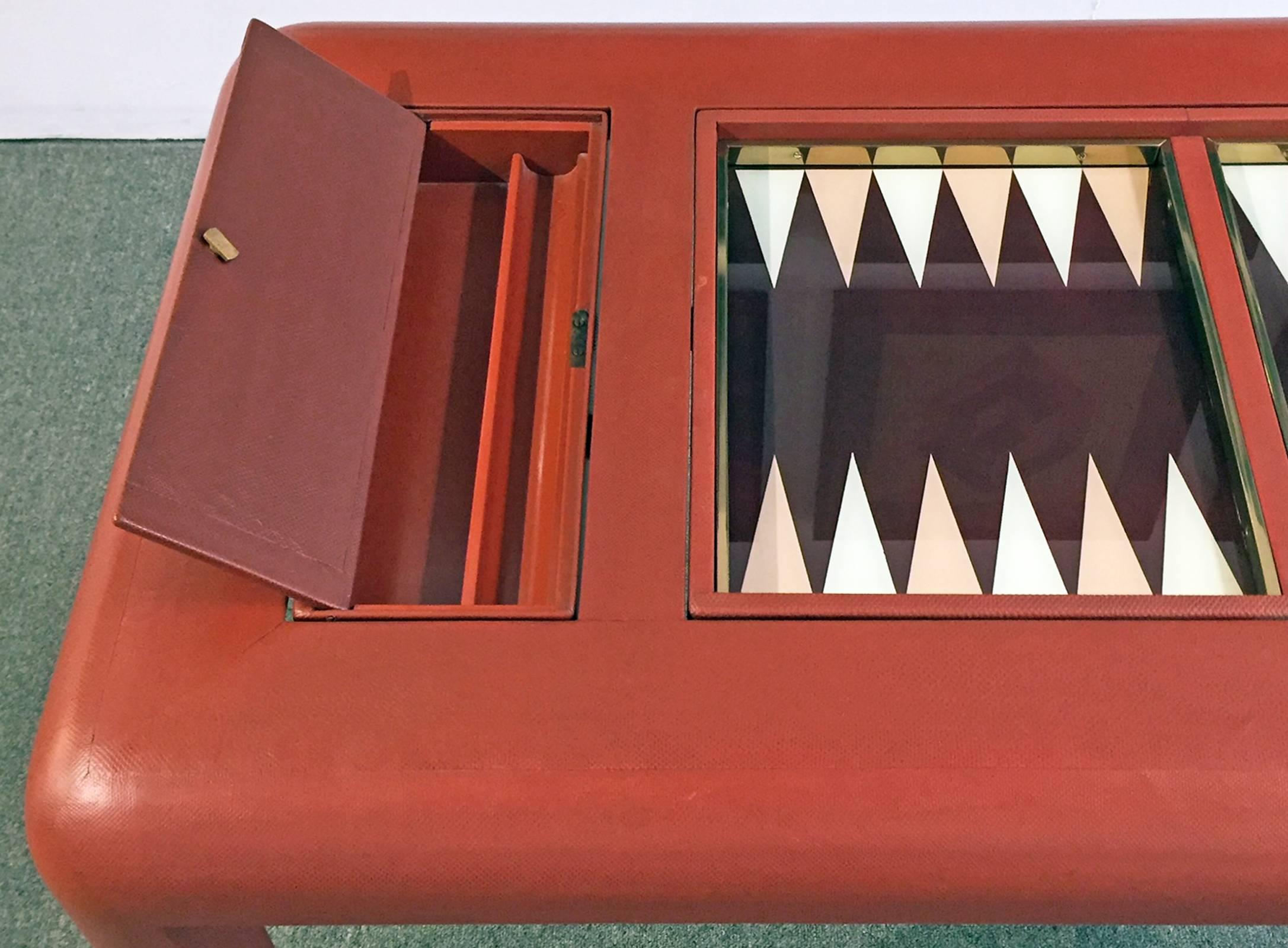 American Backgammon Table Reversible Top Lizard Clad