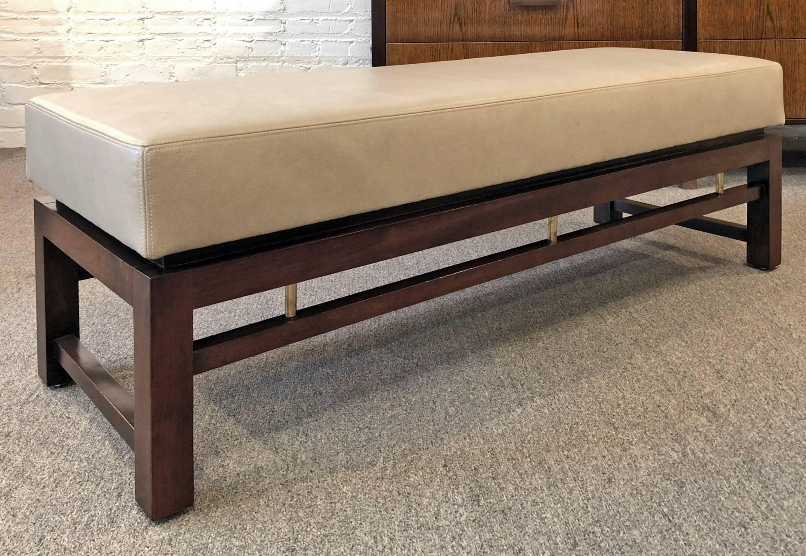 Mid-Century Modern Dunbar Pair of Upholstered Benches Designed by Edward Wormley