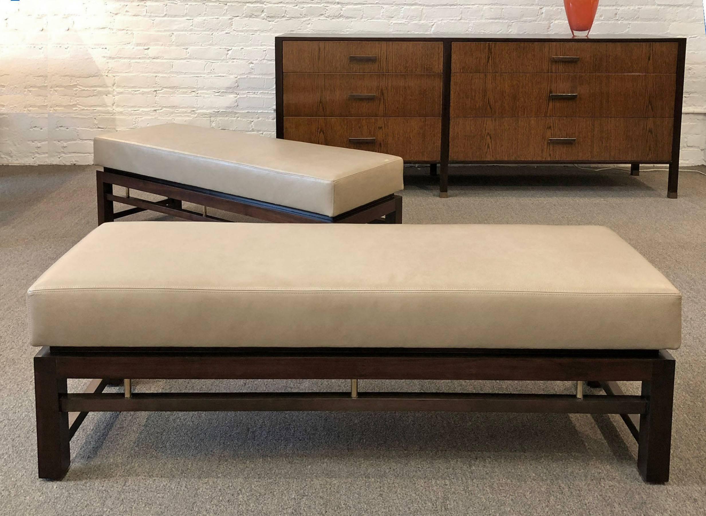 American Dunbar Pair of Upholstered Benches Designed by Edward Wormley