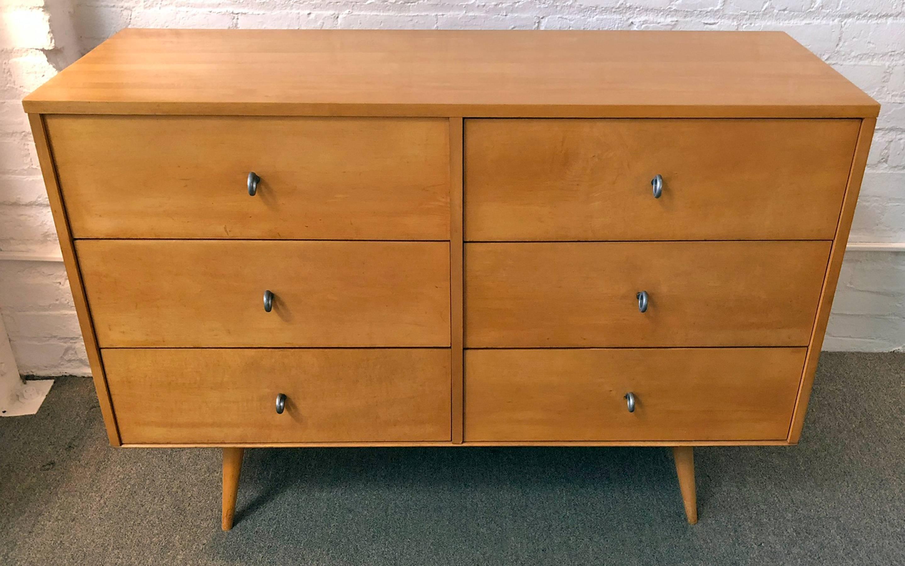 Molded Paul McCobb Six Drawer Dresser Planner Group