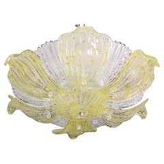 Fascinating Vintage Murano Glass Ceiling lamp Yellow