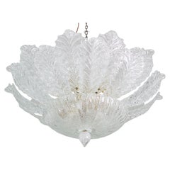 Taormina, Large Size Murano Clear trasparent Vintage Glass Ceiling Light, 1970s