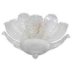 Procida, Murano Clear trasparent Vintage Glass Ceiling Light, 1970s