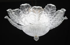 Procida, Murano Clear trasparent Vintage Glass Ceiling Light, 1970s