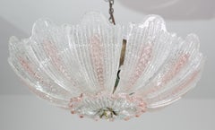 Milan, lustre ou plafonnier en verre de Murano « Pink Sunflower »
