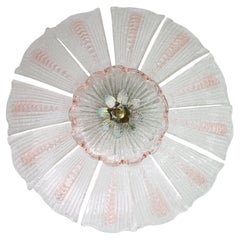 Milan, lustre ou plafonnier en verre de Murano « Pink Sunflower »