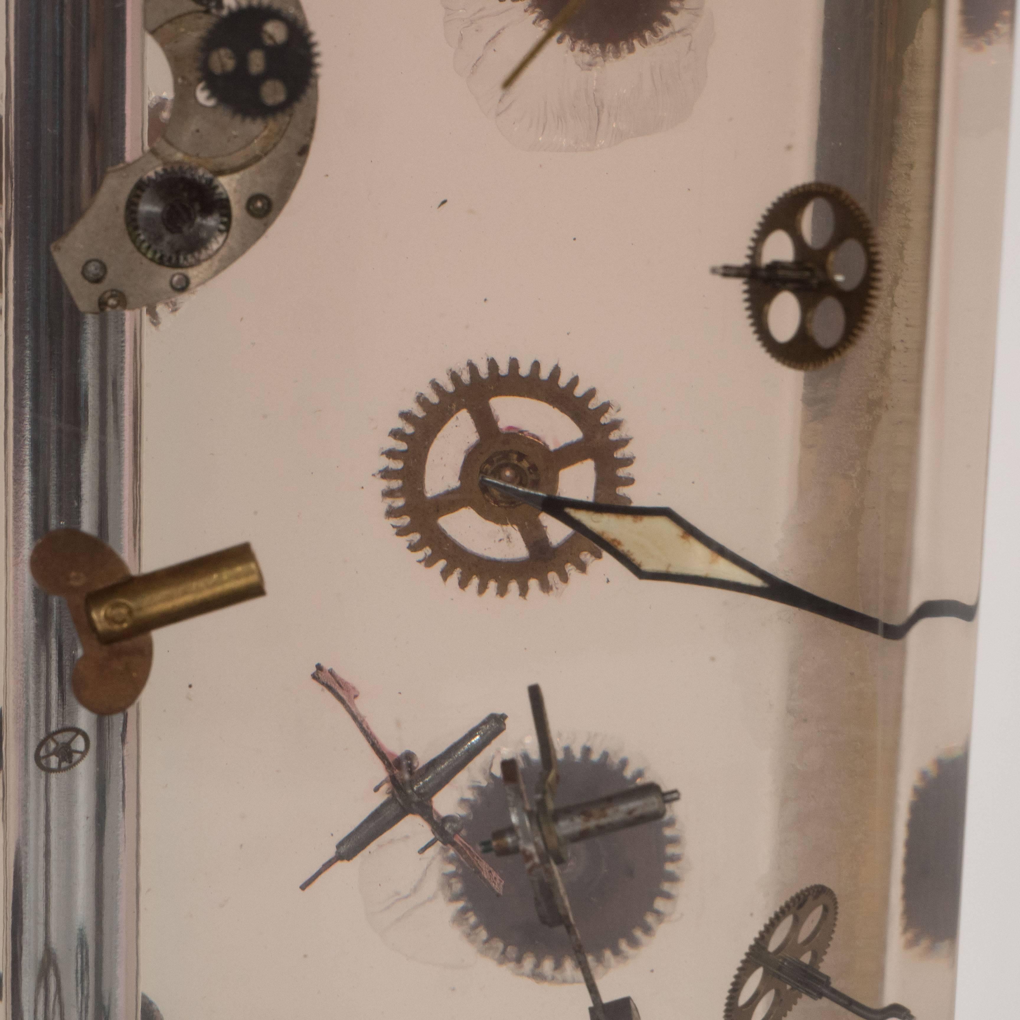 Resin Lamp with Clock Gears For Sale 2