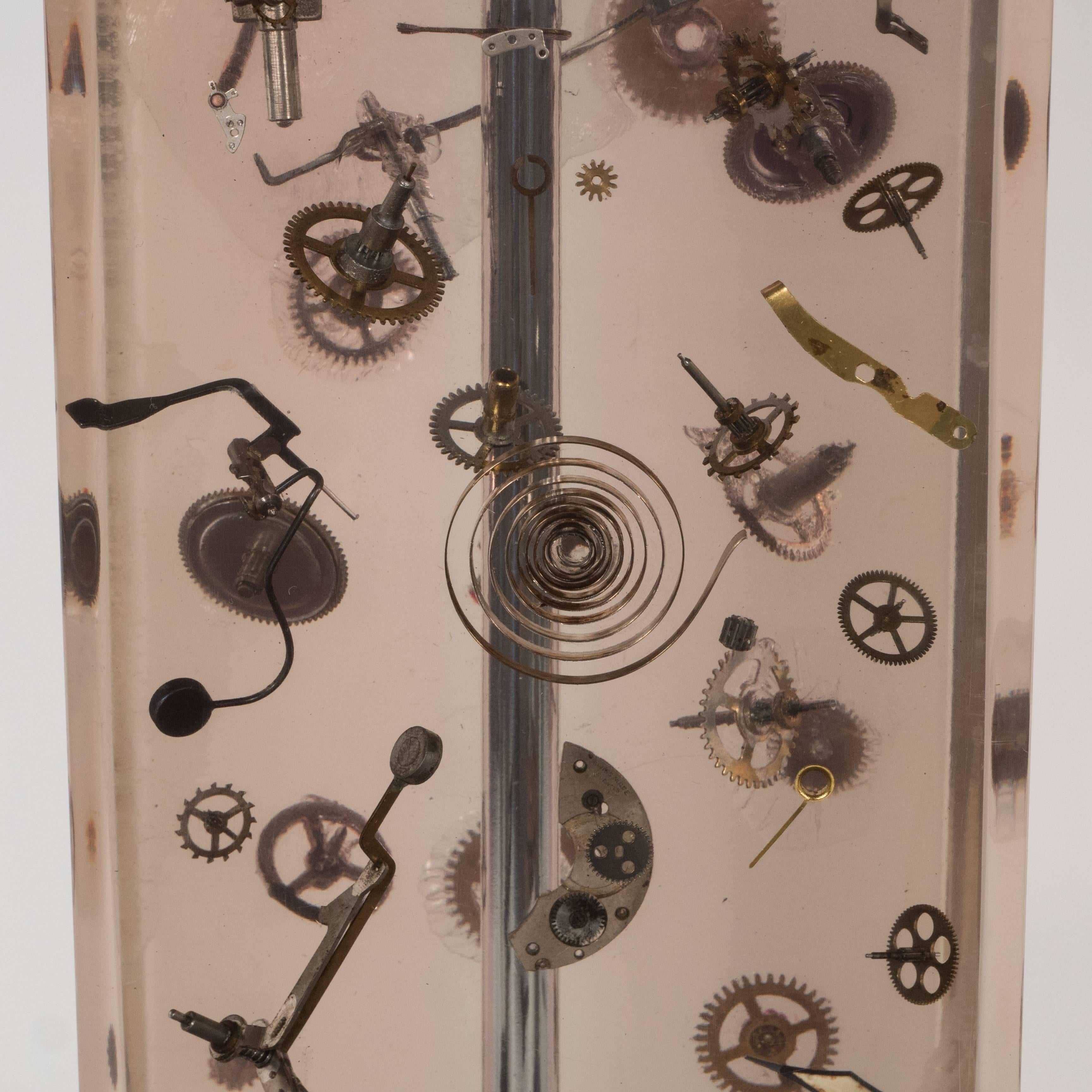 Resin Lamp with Clock Gears For Sale 4